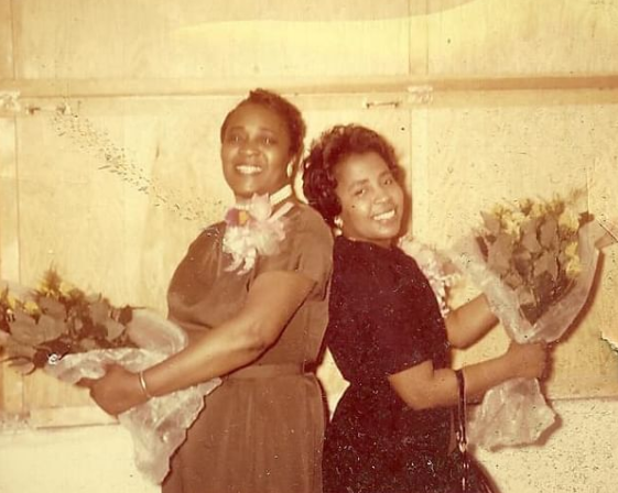 Miche Braden posing with her grandmother  Mary Maxine Cordelia Corrina Abercrombie Hill Hankins 